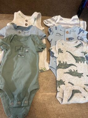 Newborn baby boy misc. clothes.